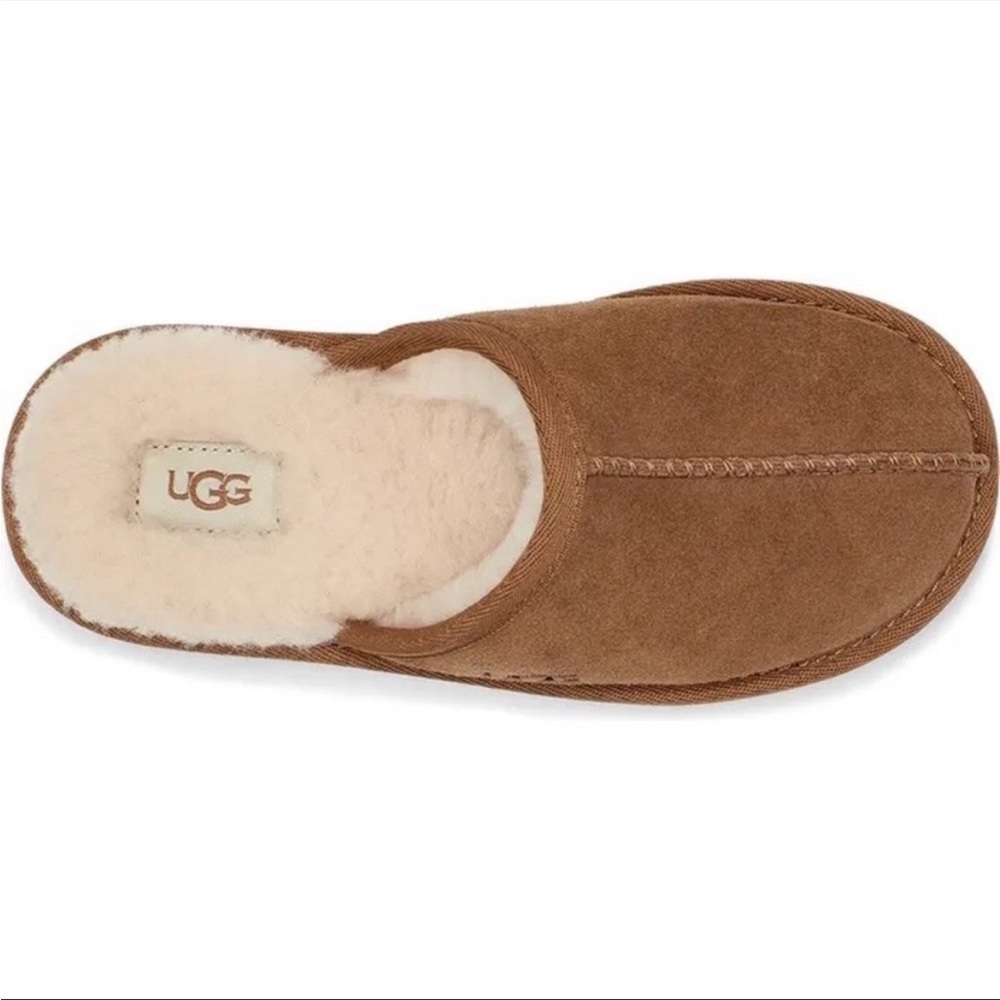 UGG Suede Leather Keegan Slide Slipper Shoes Chestnut Kids Shoes NWT AUTHENTIC - Picture 4 of 5